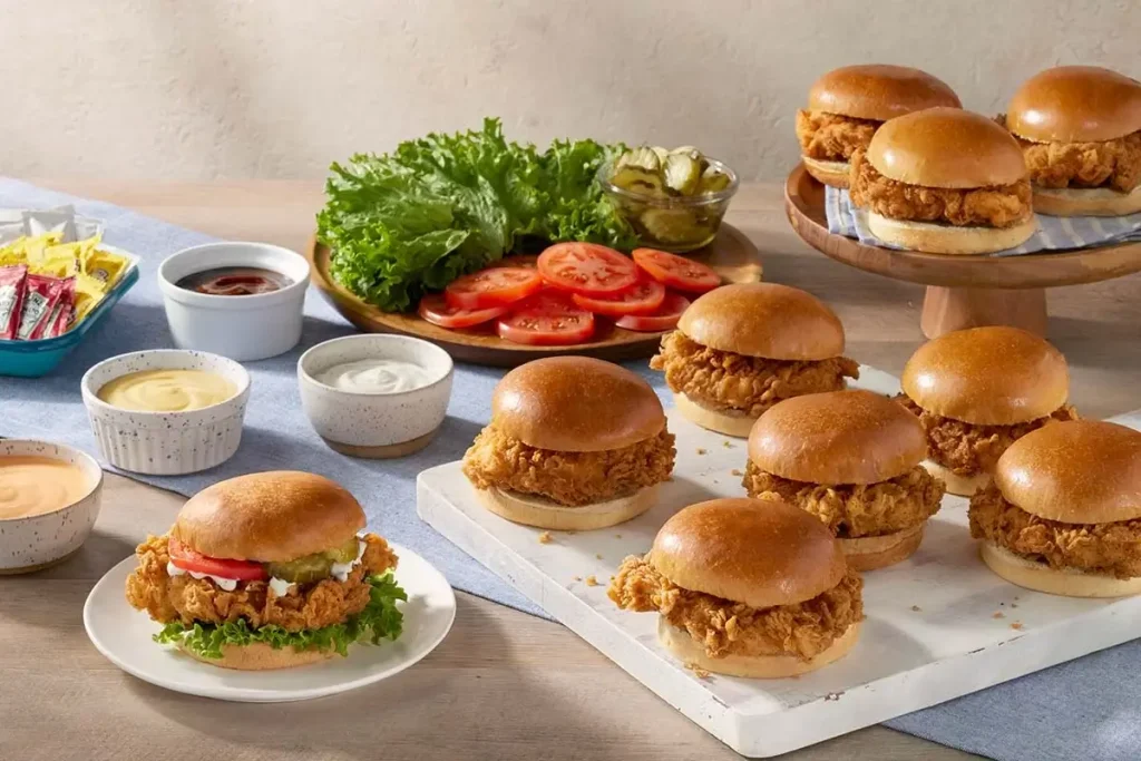 Build Your Own Fried Saucy Chicken Sandwich Bar

