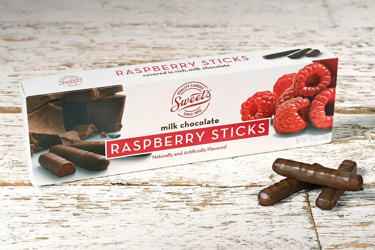 Milk Chocolate Raspberry Sticks